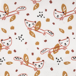 Printed Cotton NOOKY Ochre / Red Tile